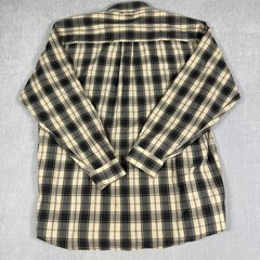 Siegfried Wrinkle Resistant Plaid Button Down Shirt Mens Large Black Tan Cotton
