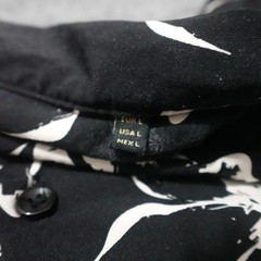 Porter and Ash Shirt Mens L Black Floral Camp Kinetic Stretch Button Up 0713