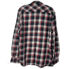 Elixir Black Gray Res Plaid Button Down/Up Long Sleeve Shirt 100% cotton XXL