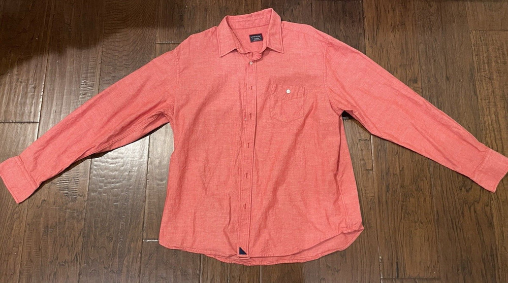 UNTUCKit Button Down Long Sleeve Cotton Shirt Heather Red XL