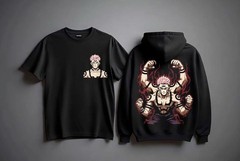 Black T-Shirt Sukuna Ryomen 2 Sides Jujutsu Kaisen Unisex
