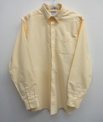 LL BEAN BUTTON DOWN SHIRT MEN’S L LARGE 16 1/2-37 LIGHT PALE YELLOW LONG SLEEVE