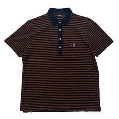 Todd Snyder Cotton Striped Short Sleeve Polo Shirt Men’s L Blue Tan