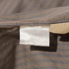 Luigi Borrelli NWT Casual Button Down Shirt Size 15.5 39 In Light Brown & Gray