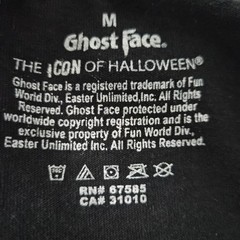 Ghost Face Scream Split Panel Black White Graphic Tee Shirt Mens Medium