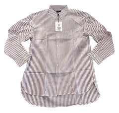NEW Active After Coffee Everyday LS Button Up Striped Shirt Size Medium M NWT