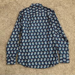 Silver Stone Collection Mens Size M Blue Paisley Button Up Shirt
