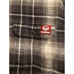 Wolverine Black and White Plaid Button-Down Shirt cotton mid weight