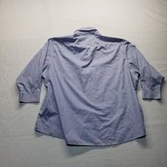 Executive Division Blue Checkered Long Sleeve Dress Button Up Shirt Mens Big 21L