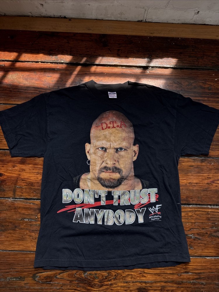 90s DTA Stone Cold Steve Austin Tee Shirt WWE WWF Wrestling Hyland Tag Size XL