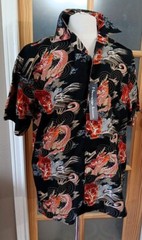 Dragon Tiger Shirt Classic Double Sided Multicolor Retro NWT Oriental Mens