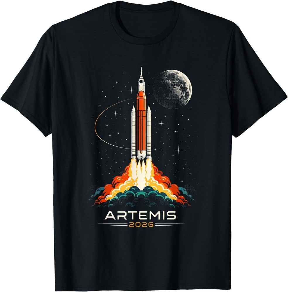 Artemis II Space Rocket Launch Mission to The Moon Art T-Shirt