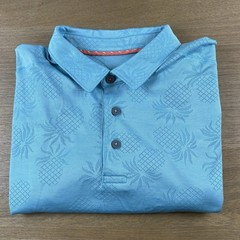Tommy Bahama IslandZone Polo Shirt Men’s Large L Pineapple Palm Coast Blue