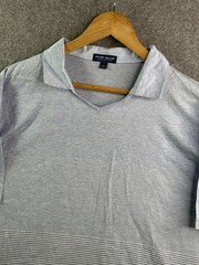 Peter Millar Crown Crafted Riviera Golf Polo Shirt Blue Stripe Mens Large