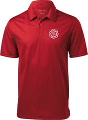 Retired Firefighter Chest Print Textured Polo Shirt