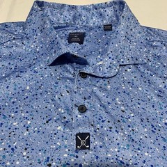 CON.STRUCT Men’s Quick Dry Performance Blue Dot Golf Polo Shirt