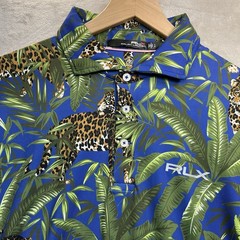 Ralph Lauren RLX Golf Polo Shirt All Over Floral Jaguar Big Cat Hawaiian Mens L
