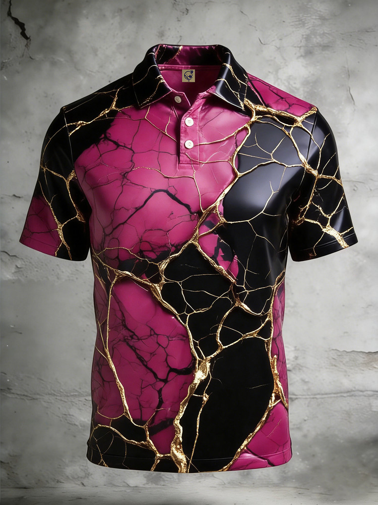 Abstract Gradient 3D Print Polo