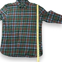 Pendleton Hawthorne Flannel Button Shirt Macduff Tartan Mens Large Elbow Patches