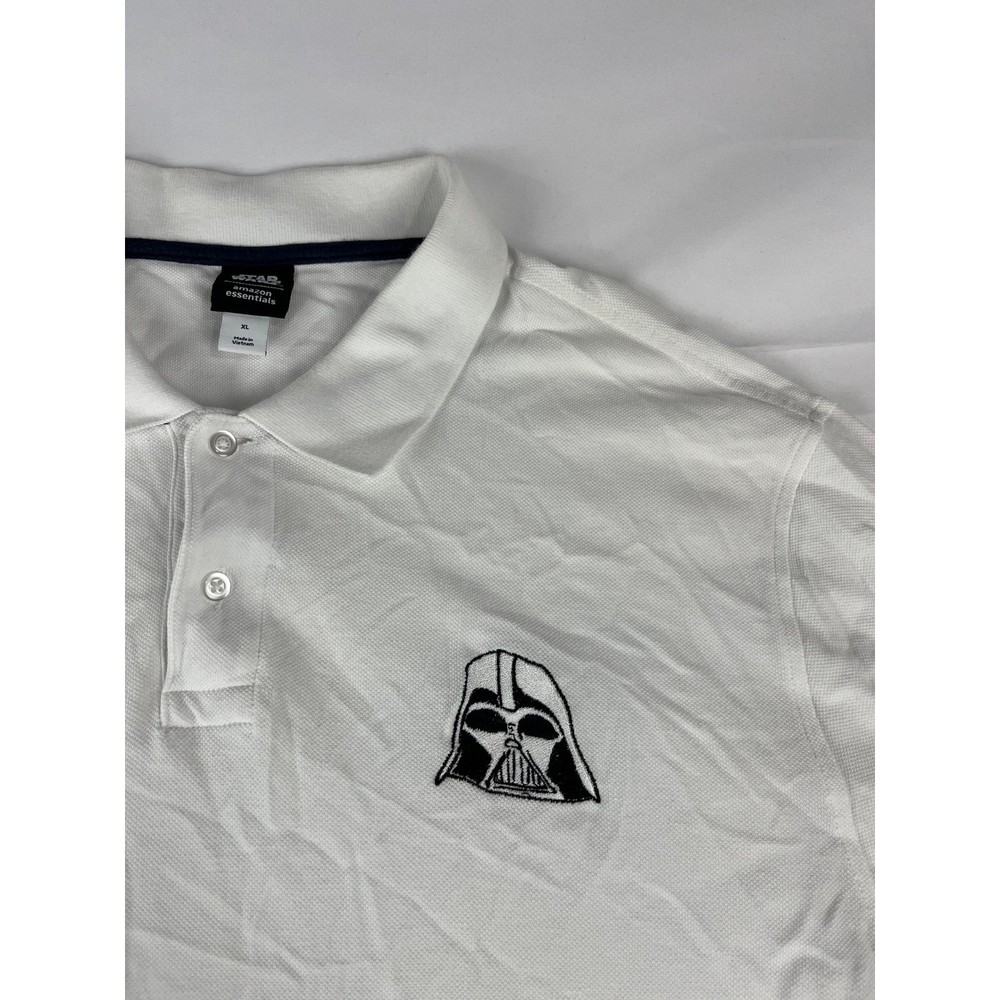 Amazon Essentials Star Wars Darth Vader Embroidered Polo Shirt Mens XL White