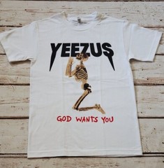 NEW-YEEZUS – SKELETON – GOD WANTS YOU – WHITE T-SHIRT