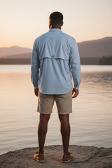 Columbia PFG Button Up Long Sleeve Bonehead XL Blue Fishing Gorpcore Survivor