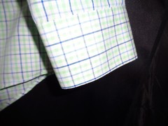 Real Nice – Jos A Bank Button Down Collar Shirt – White/Blue/Green – Size Medium