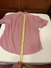 Brooks Brothers Men’s SS Button Down Shirt Orange Blue White Plaid Cotton XL