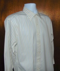 Robert Talbott White Striped Long Sleeve Button Front Shirt Mens Size 16/33
