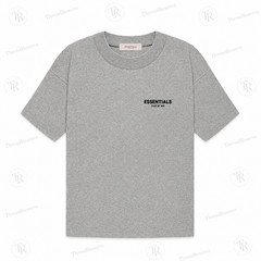 Fear of Gods Essentials T-shirts in Black, White, and Gray.
