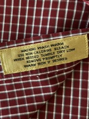 ROUNDTREE & YORKE Gold Label Perfect Performance Cranberry & White Plaid M