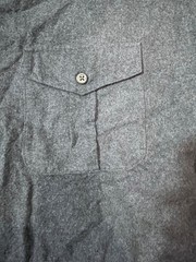 Port Authority Charcoal Grey Button Down Shirt Jacket Chest Pockets Size L