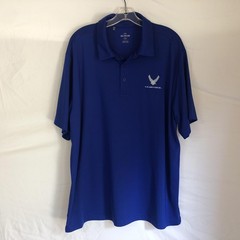 Under Armour Polo Shirt Mens 2XL Blue U.S. Air Force Logo Loose Fit Performance