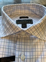 Jos A Bank Reserve Mens Dress Shirt Egyptian Cotton Blue Plaid Choose Your Size