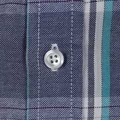 TownCraft Men’s Medium Button-Down Short Sleeve Casual Shirt Blue Plaid