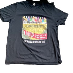 Bella + Canvas Diversity Unity Graphic Black Cotton Crew Neck T-Shirt Men’s L