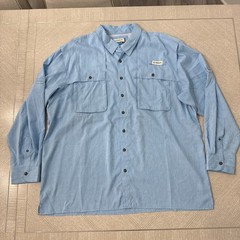 Magellan Outdoors Men’s Aransas Pass Long Sleeve Fishing Blue 2XL Relaxed Fit