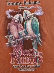 Tommy Bahama Mens T-Shirt Meet The Parrots Sippin Smokin Chillin XXL