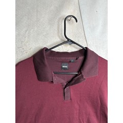 Hugo Boss H-Parlay 431 Mens XXL Burgundy Ribbed Short Sleeve Polo Shirt