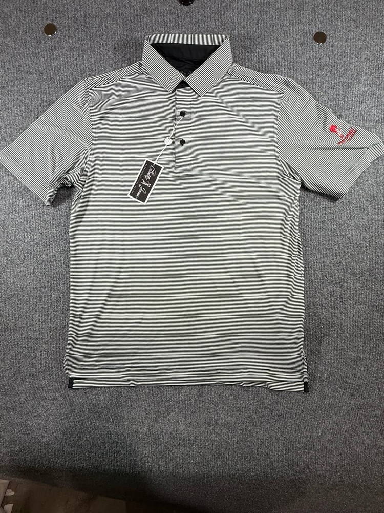 NWT Bobby Jones Performance Collection Striped Golf Polo Shirt Mens Size Small