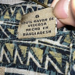 Natural Issue Hawaiian Tiki Aloha Shirt Mens Sz L Striped Aztec Geometric