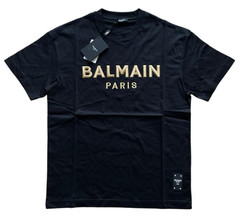 Balmain Men’s Basic Black Short Sleeve Cotton Tee Medium