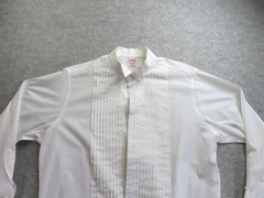 Brooks Brothers Tuxedo Dress Shirt Mens 16.5 34/35 White Pleated Bib French Cuff