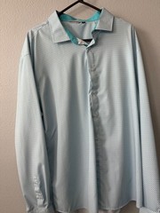 Amazon Essentials Men’s Regular-Fit Long-Sleeve Casual Poplin Shirt 2X Turquoise