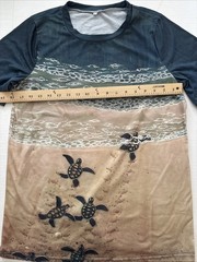 AOP Turtles Beach Nature Tee Size Medium Babies Going To Sea