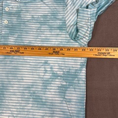 Puma Cloudspun Dye Stripe Performance Golf Polo Shirt Mens Size M Lt Blue White