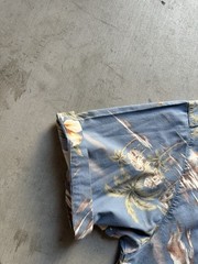 Quick Silver Edition Hawaiiann Pattern Blue Shirt Size Large