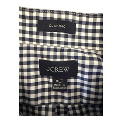 J.Crew Classic Blue White Gingham Button Down Shirt Men’s XLT Cotton