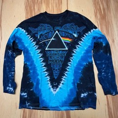 Pink Floyd Tie Dye Long Sleeve Shirt XL 2012 Dark Side of the Moon Liquid Blue
