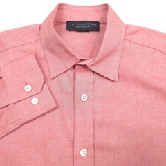 $108 Bloomingdales Solid Brick Red Brushed Flannel Shirt Mens Size Large